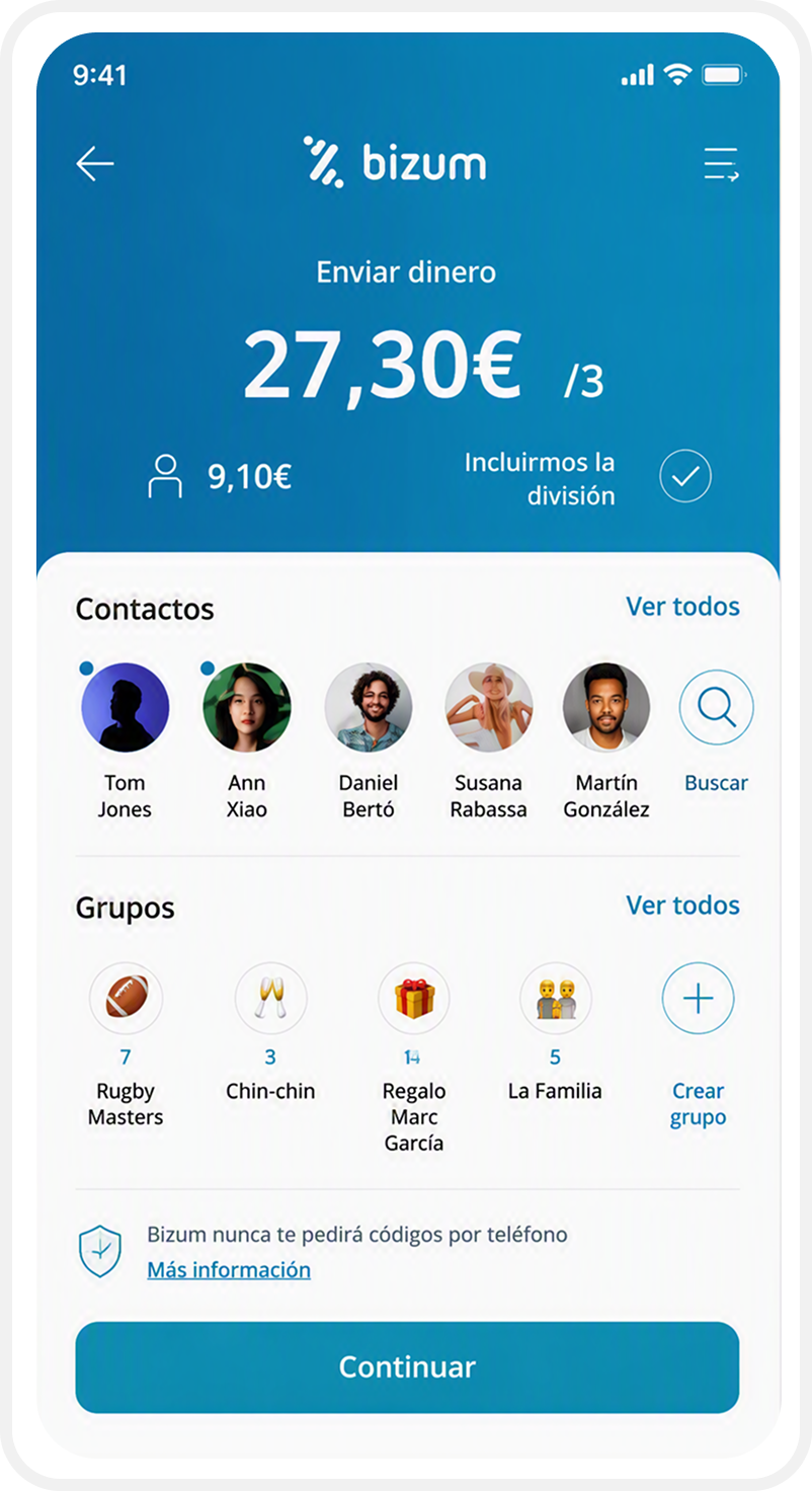 Bizum payment screen